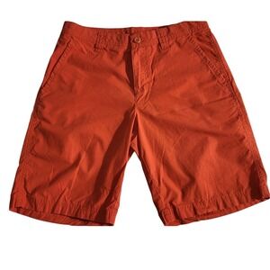 Columbia Casual Chino Shorts Flat Front Orange Summer Everyday Size Unknown